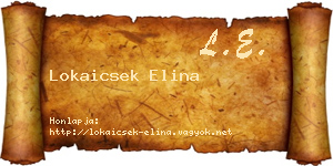 Lokaicsek Elina névjegykártya